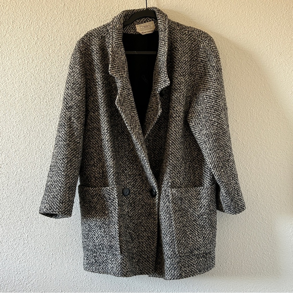 VTG Cassidy Wool Hand Tailored Coat Academia Preppy Winter USA Women’s 8 Gray